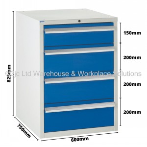 Euroslide Storage Cabinet 4 Drawer 825mm